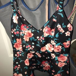 cropped floral shirt